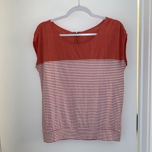 Orangy Peach Striped Loft Shirt